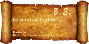 Bontovics Enikő névjegykártya